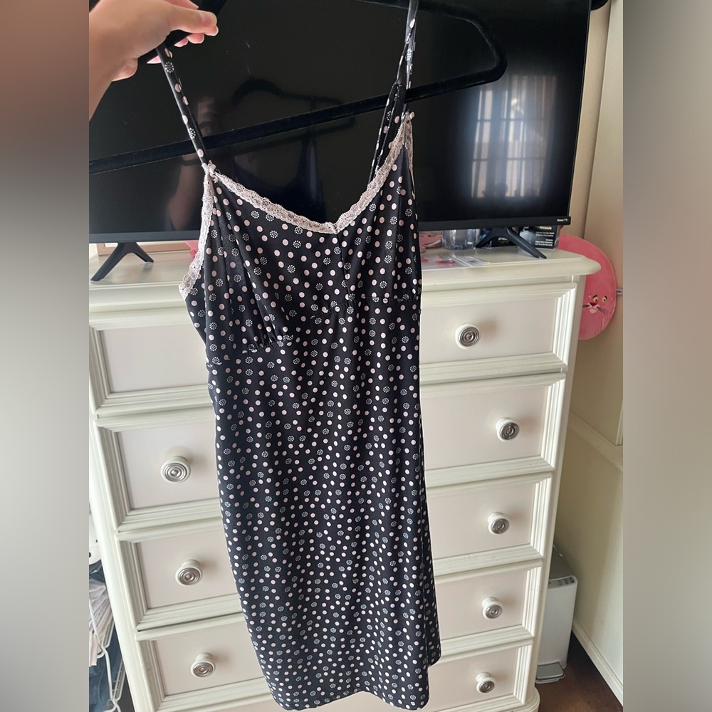 Polka dot slip dress